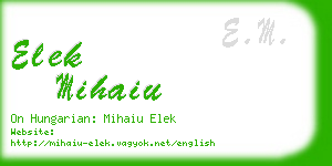 elek mihaiu business card